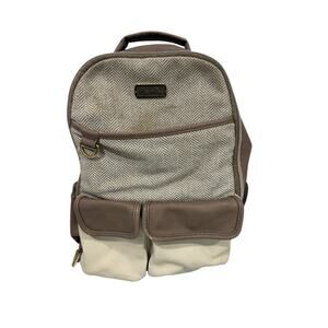 Itzy Ritzy Boss Plus Diaper Bag Vanilla Latte Faux Leather READ